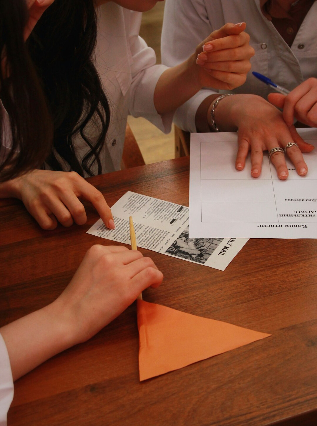 team reviewing evidence