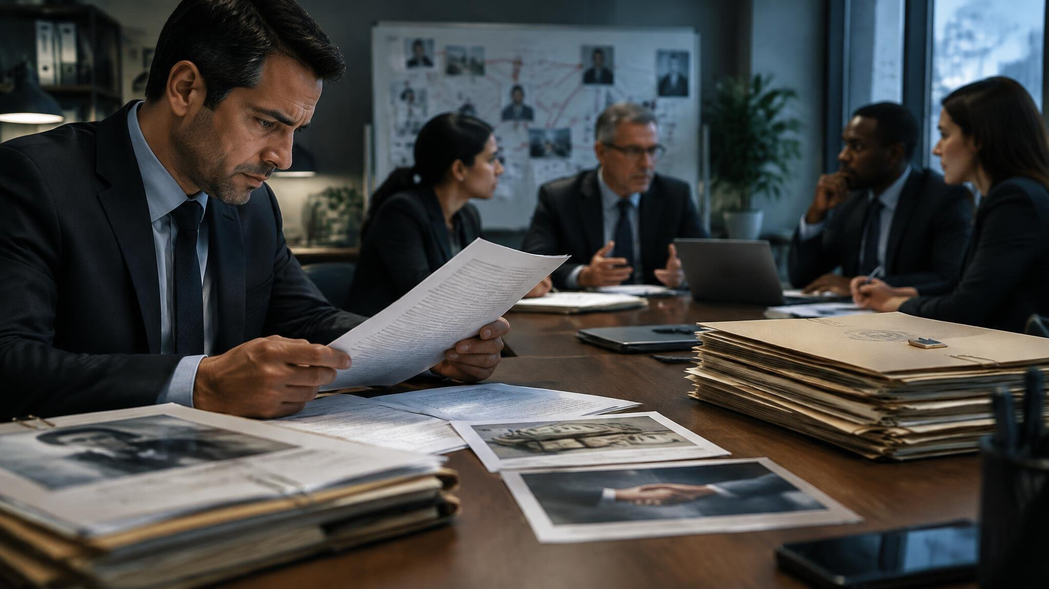 fraud documents on desk